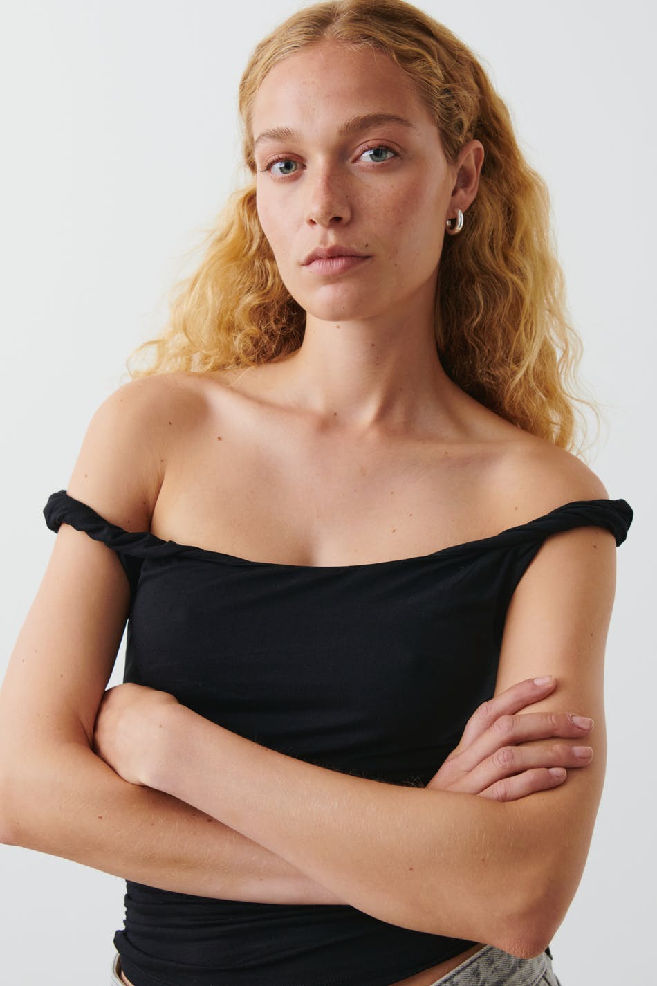 Soft touch twist detail top - Noir