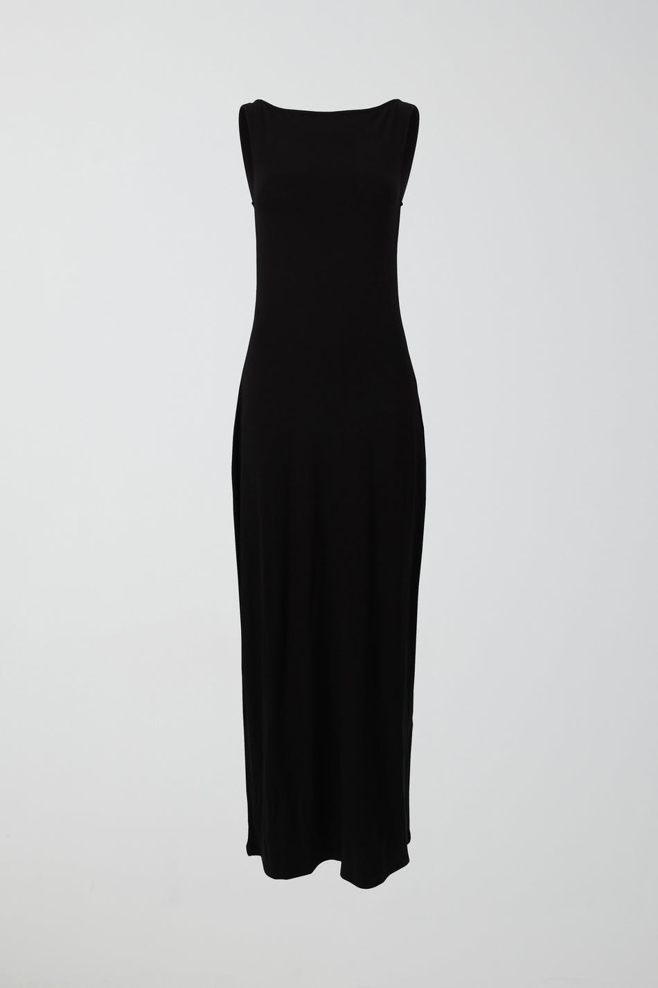 Soft touch boatneck maxi dress - Noir