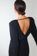 Draped back mini dress - Noir