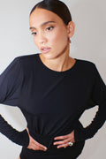 Draped back mini dress - Noir