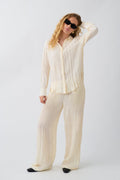 Crinkle texture trousers - Gris