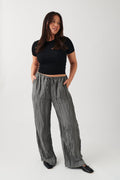 Crinkle texture trousers - Noir