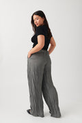 Crinkle texture trousers - Noir