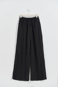 Crinkle texture trousers - Noir