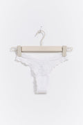 shaped lace thong - Noir
