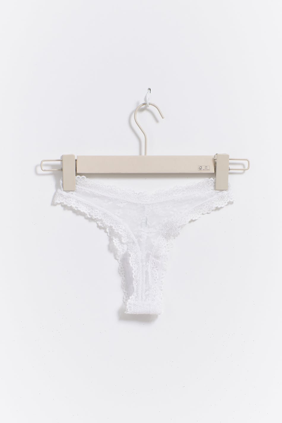 shaped lace thong - Noir