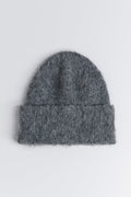 Textured knitted beanie hat