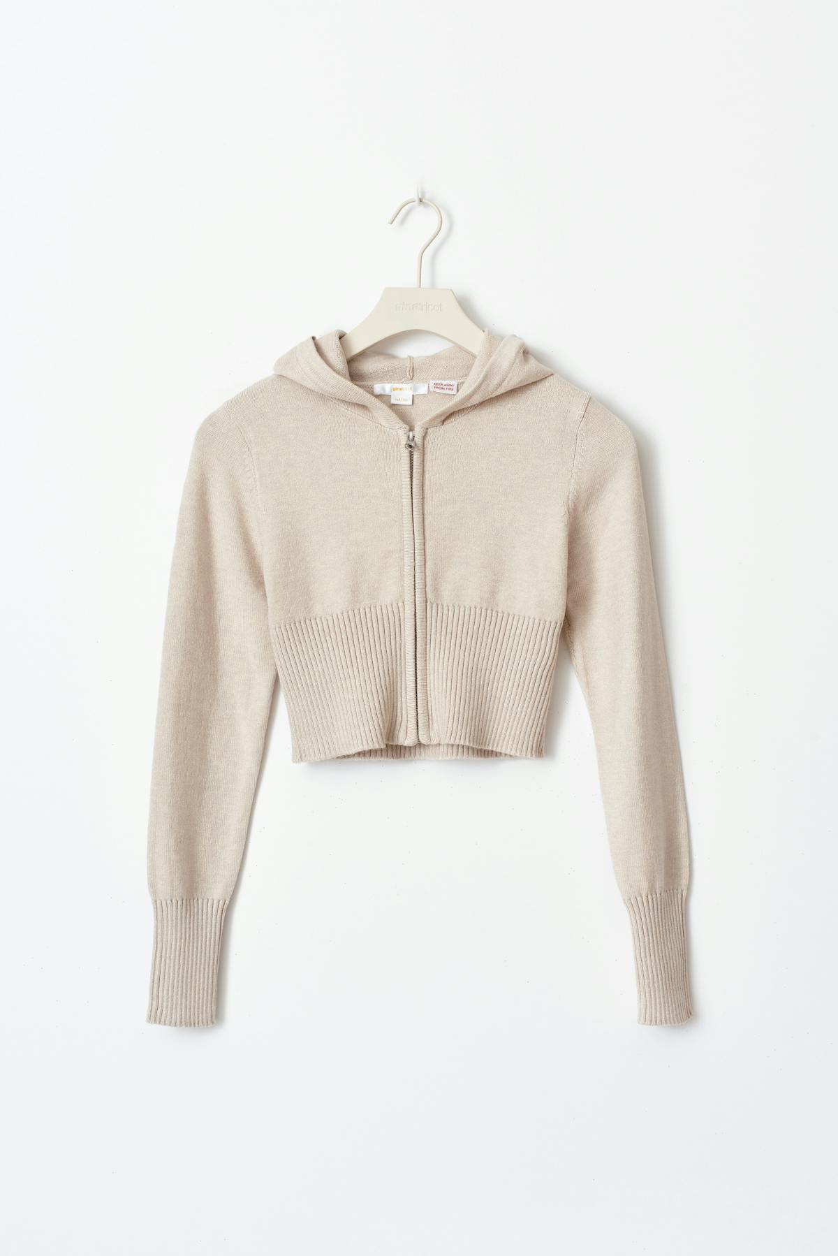 Knitted yoga hood - Creme