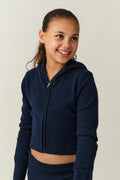 Knitted yoga hood - Bleu marine