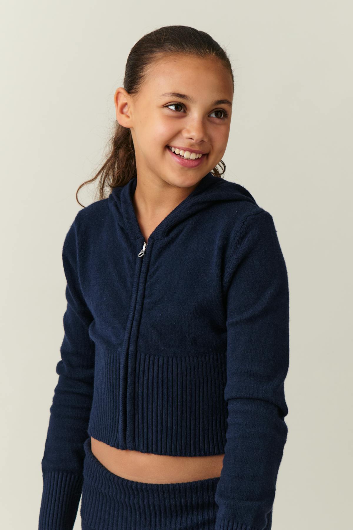 Knitted yoga hood - Bleu marine