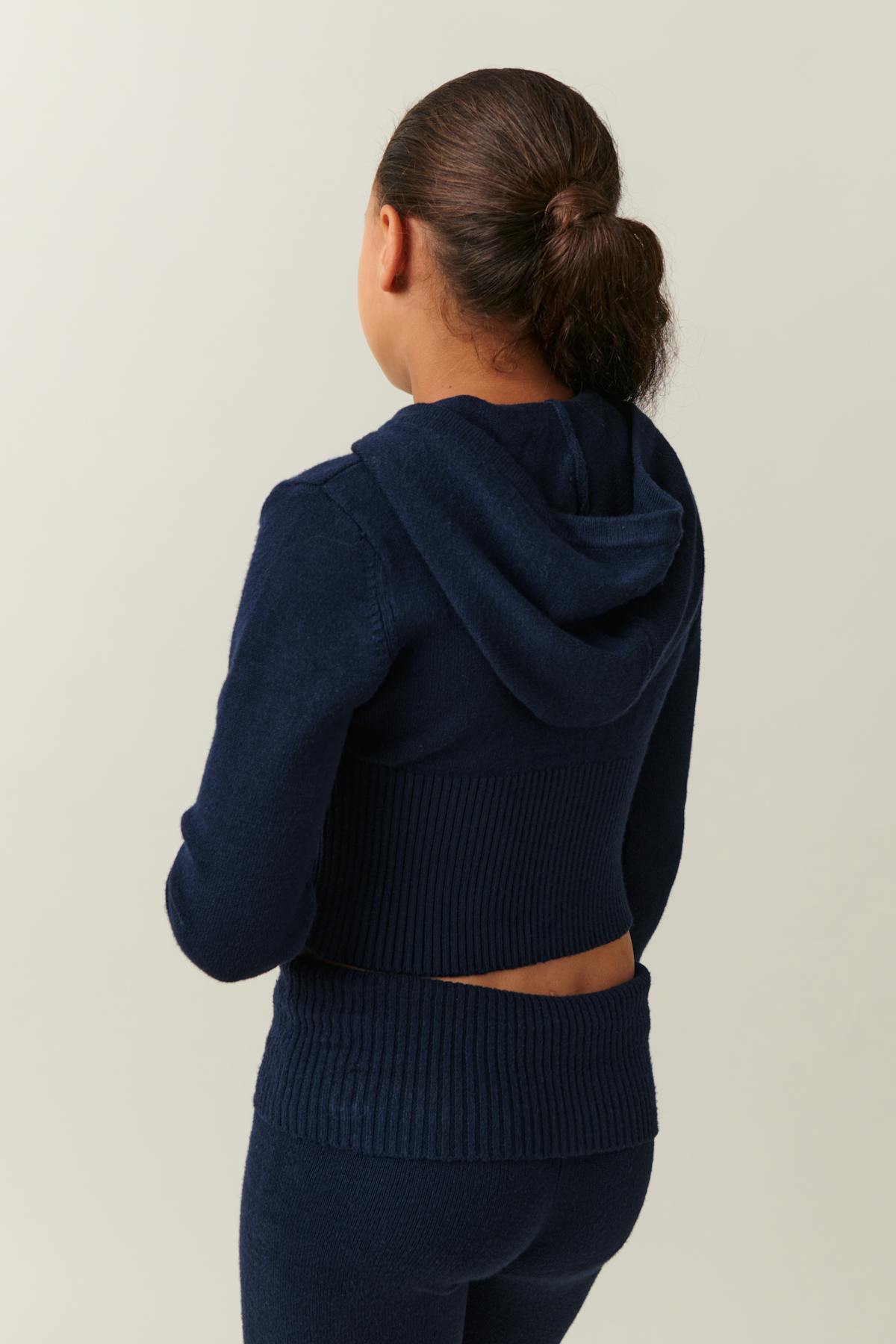 Knitted yoga hood - Bleu marine