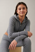 Knitted yoga hood - Grey melange