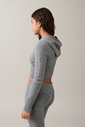 Knitted yoga hood - Grey melange