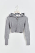 Knitted yoga hood - Grey melange