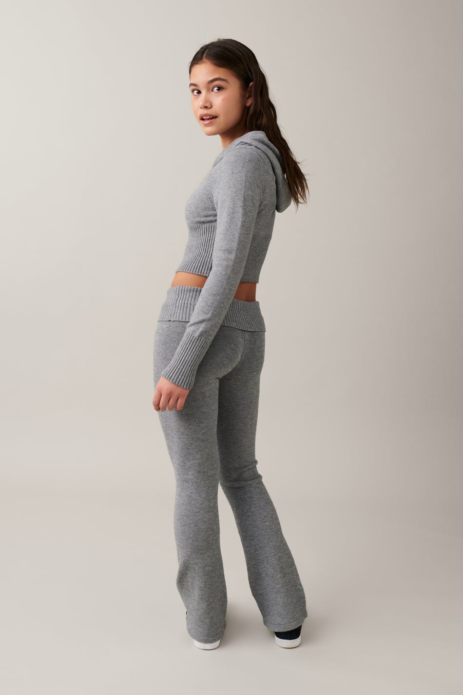 Knitted yoga pants - Grey melange