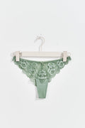 v-shaped lace thong - Blanc