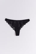 v-shaped lace thong - Blanc