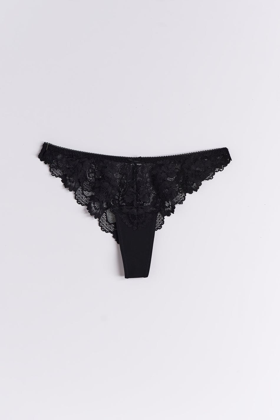 v-shaped lace thong - Blanc
