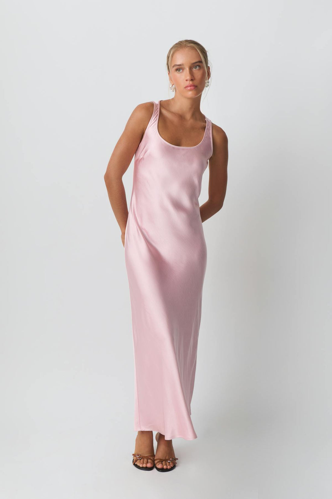 Maxi satin dress - Rose