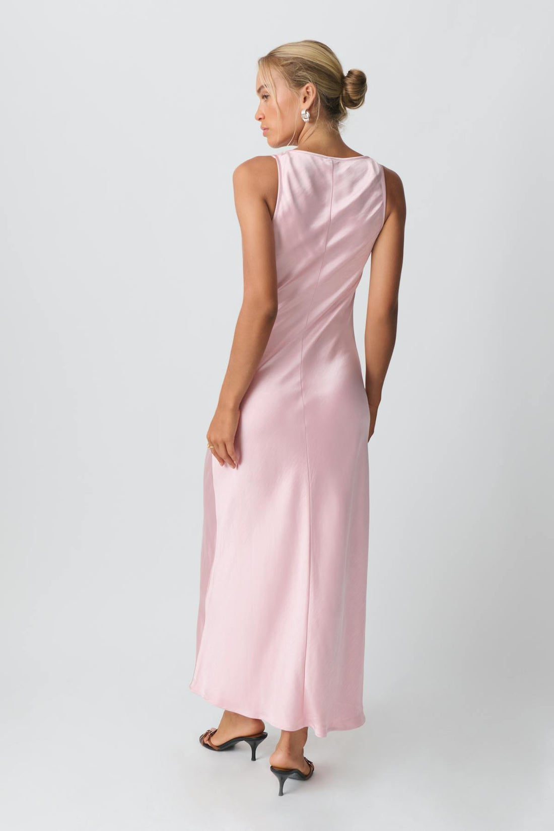 Maxi satin dress - Rose