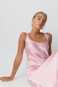 Maxi satin dress - Rose