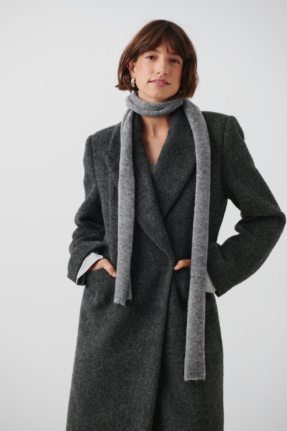 Knitted choker scarf - Antracite mel