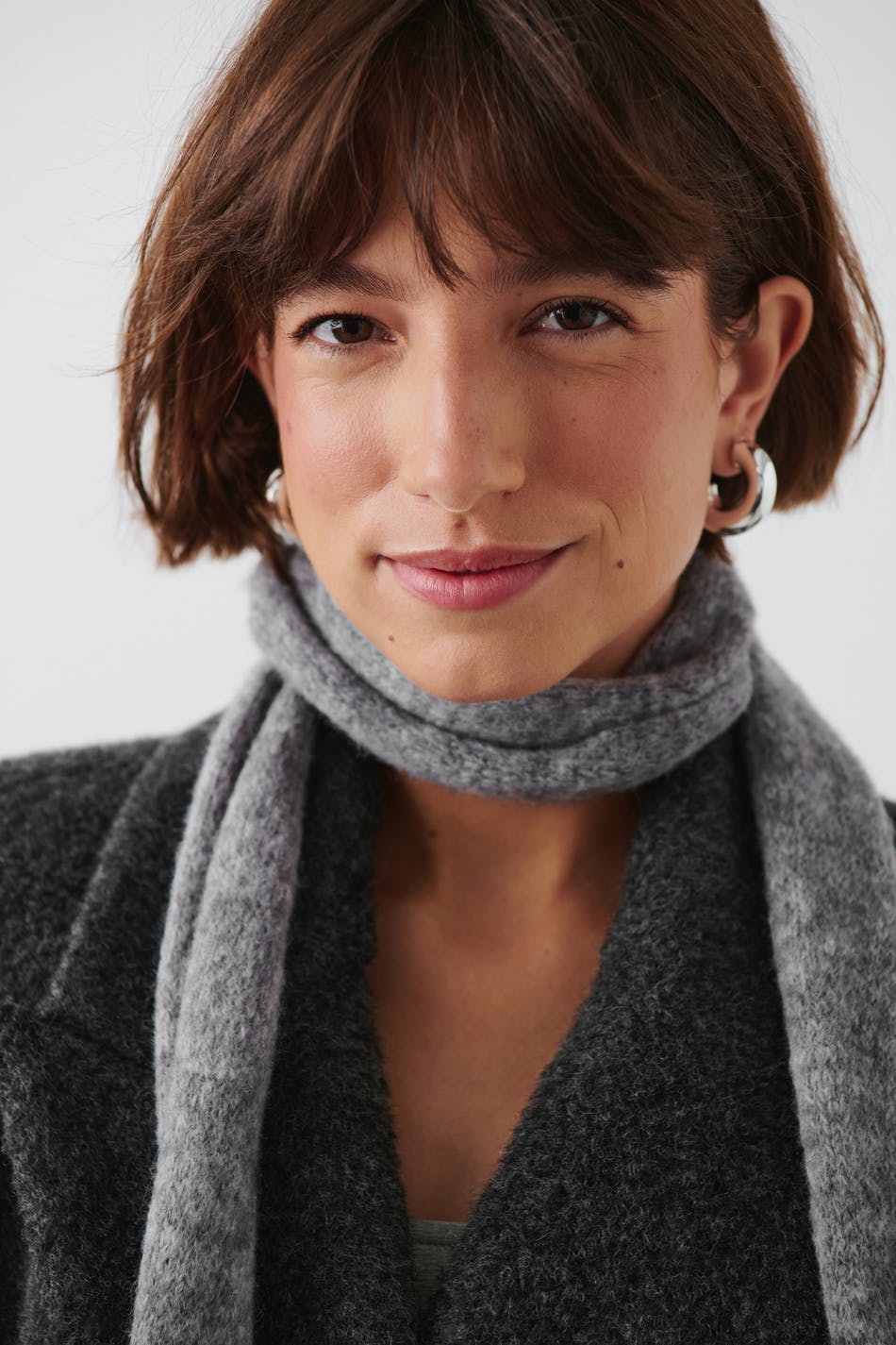 Knitted choker scarf - Antracite mel