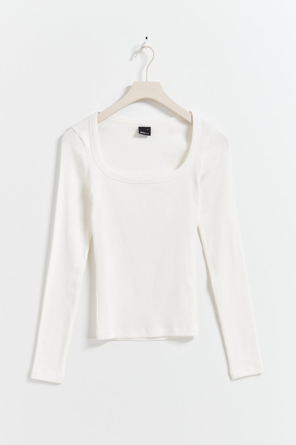 Rib long sleeve top - Blanc cassé
