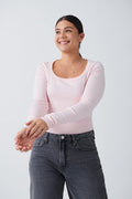 Rib long sleeve top - Blanc cassé