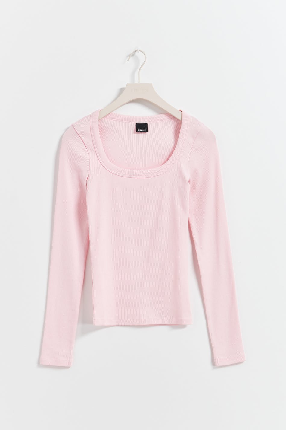 Rib long sleeve top - Ballet slipper