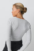Rib long sleeve top - Noir