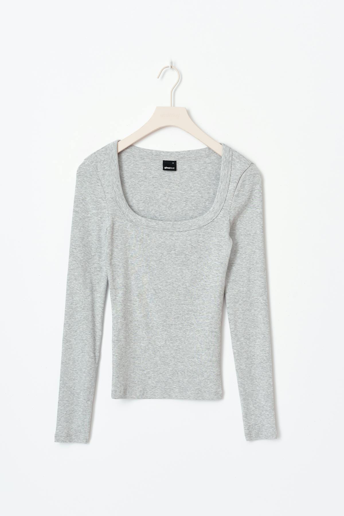 Rib long sleeve top - Noir