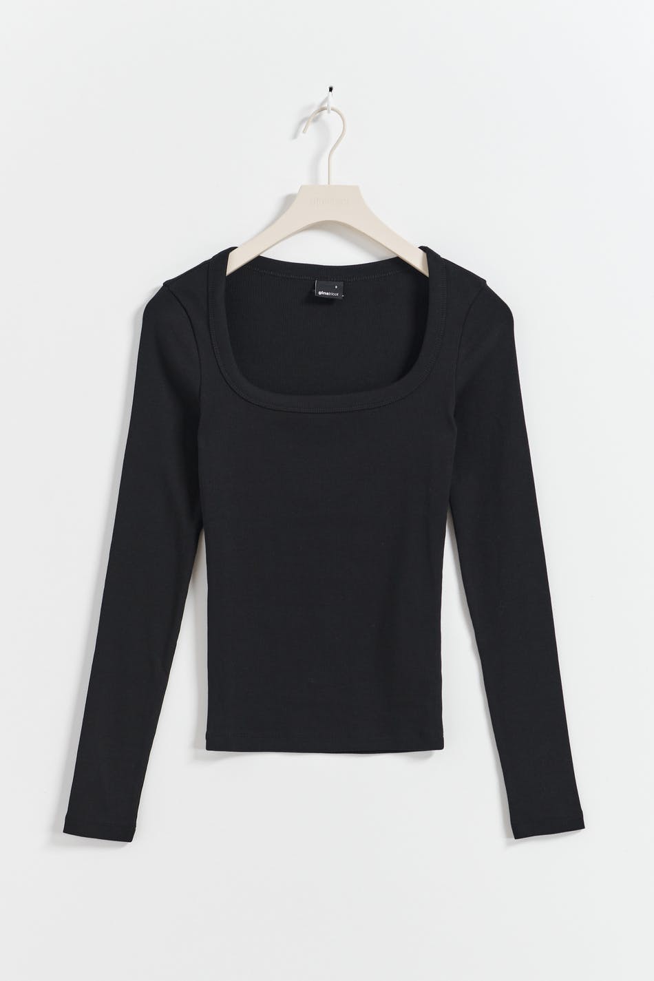 Rib long sleeve top - Ballet slipper