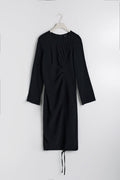 Drawstring midi dress - Noir