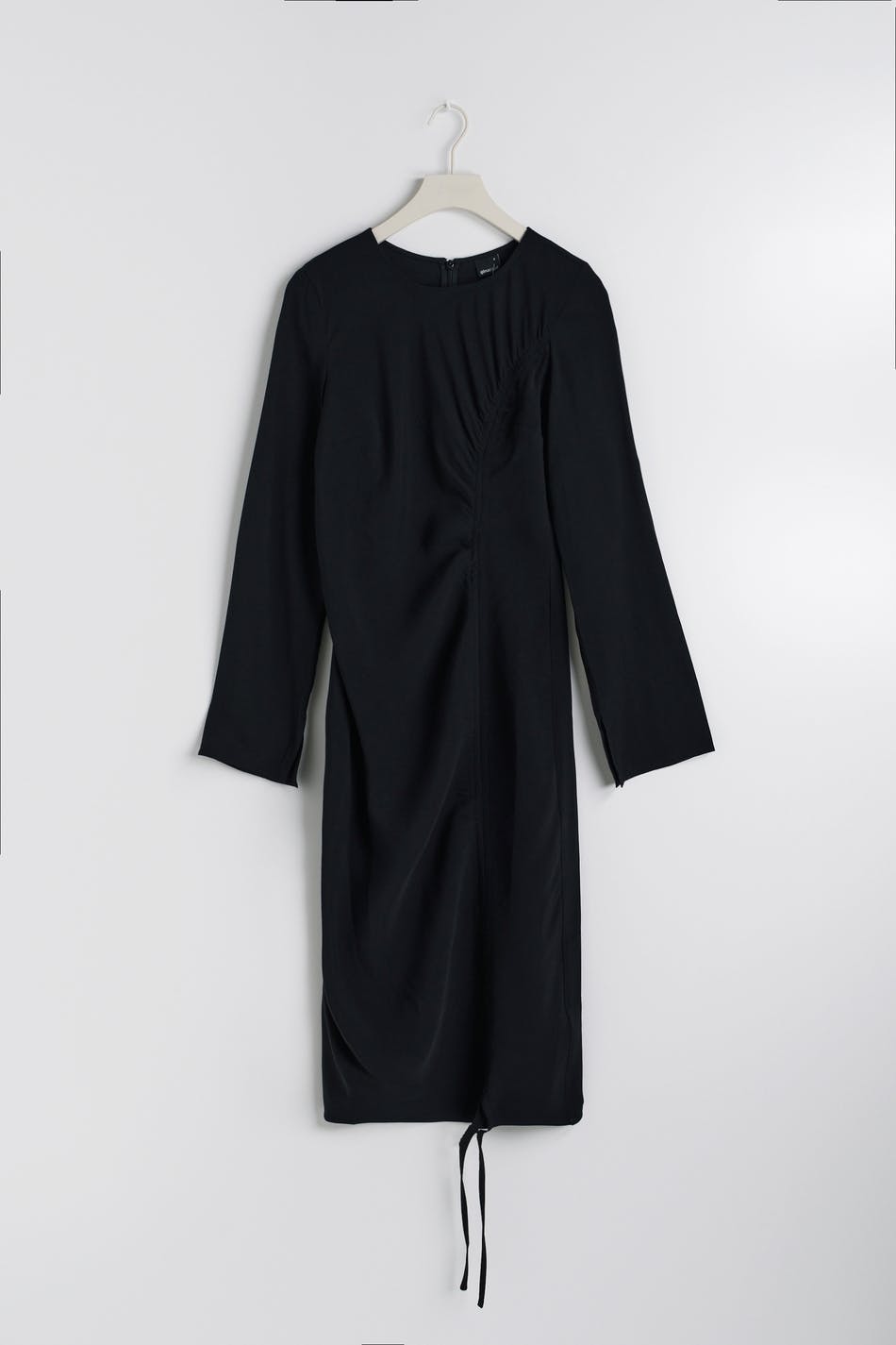 Drawstring midi dress - Noir