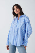 Poplin shirt - Grey/white