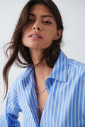 Poplin shirt - Grey/white