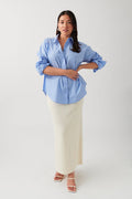 Poplin shirt - Grey/white