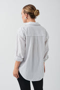 Poplin shirt - Grey/white