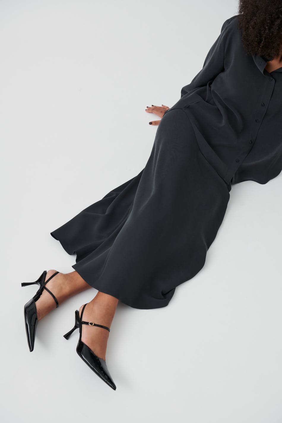 Viscose maxi skirt - Offblack