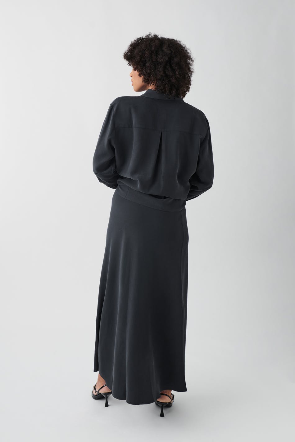 Viscose maxi skirt - Offblack