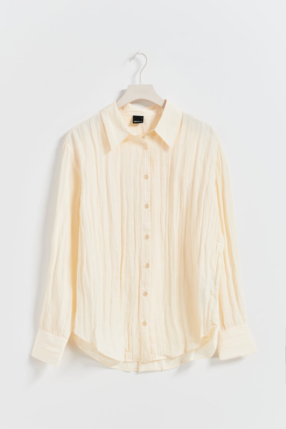 Crinkled shirt - Crème