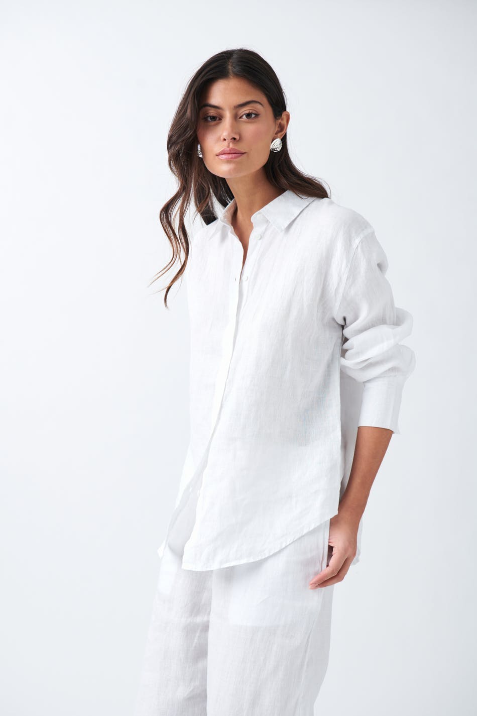 linen shirt - Blanc