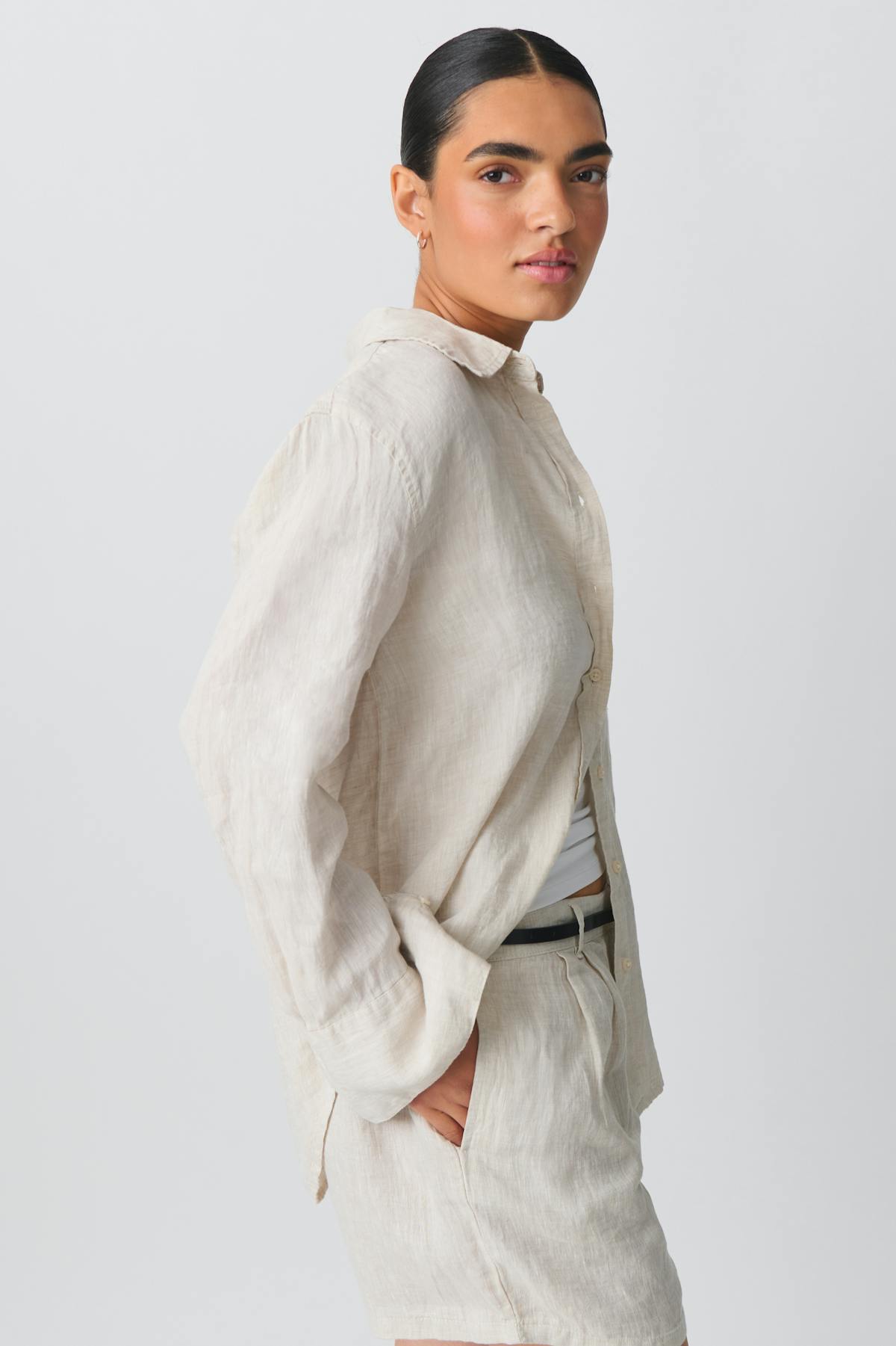 linen shirt - Bleu marine