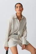 linen shirt - Bleu marine