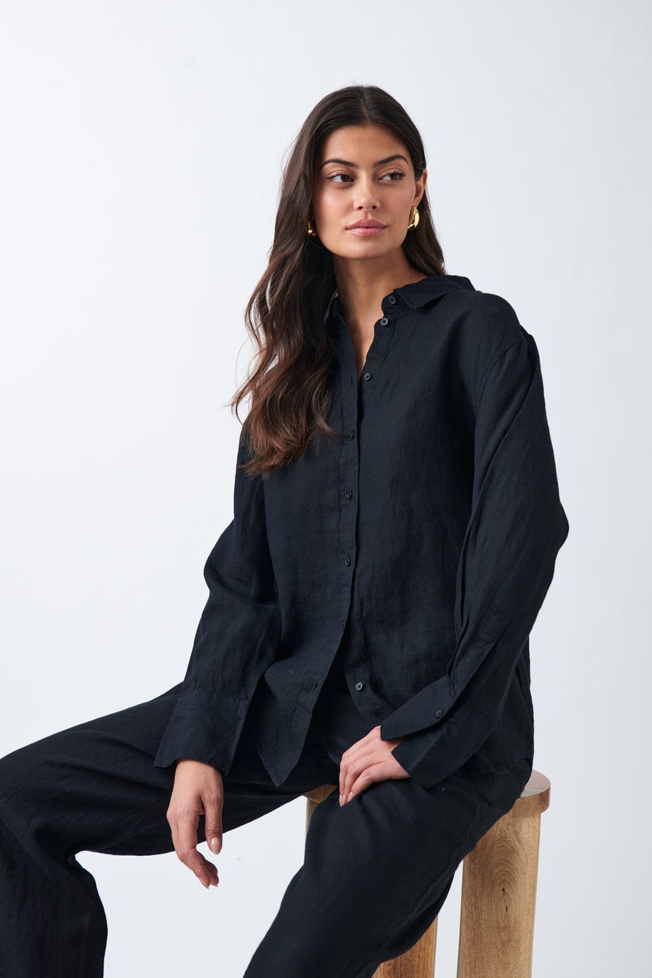 linen shirt - Bleu marine