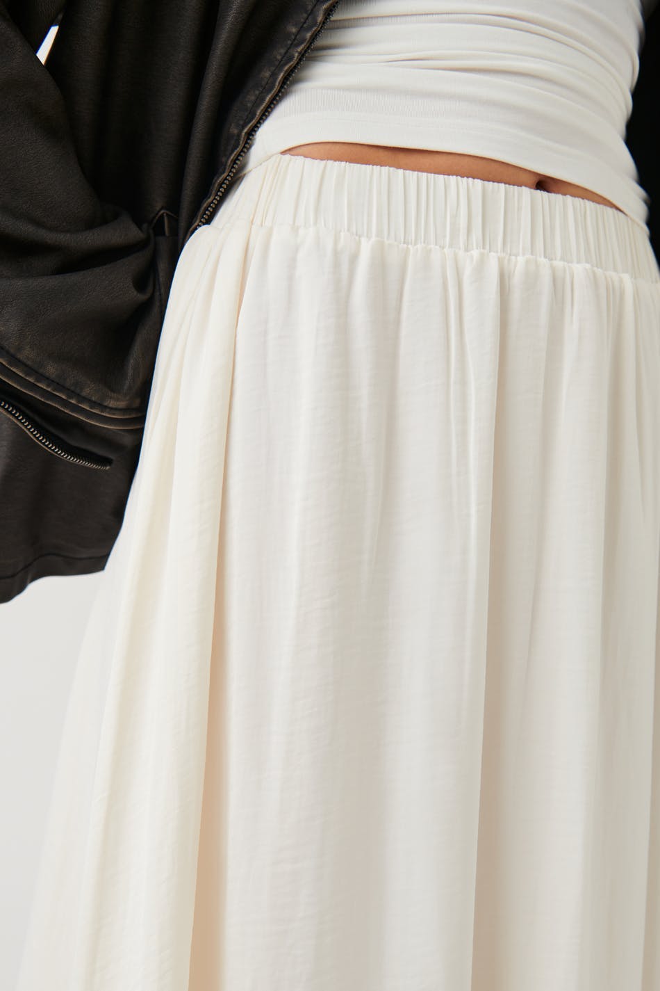 Wide maxi skirt - Crème