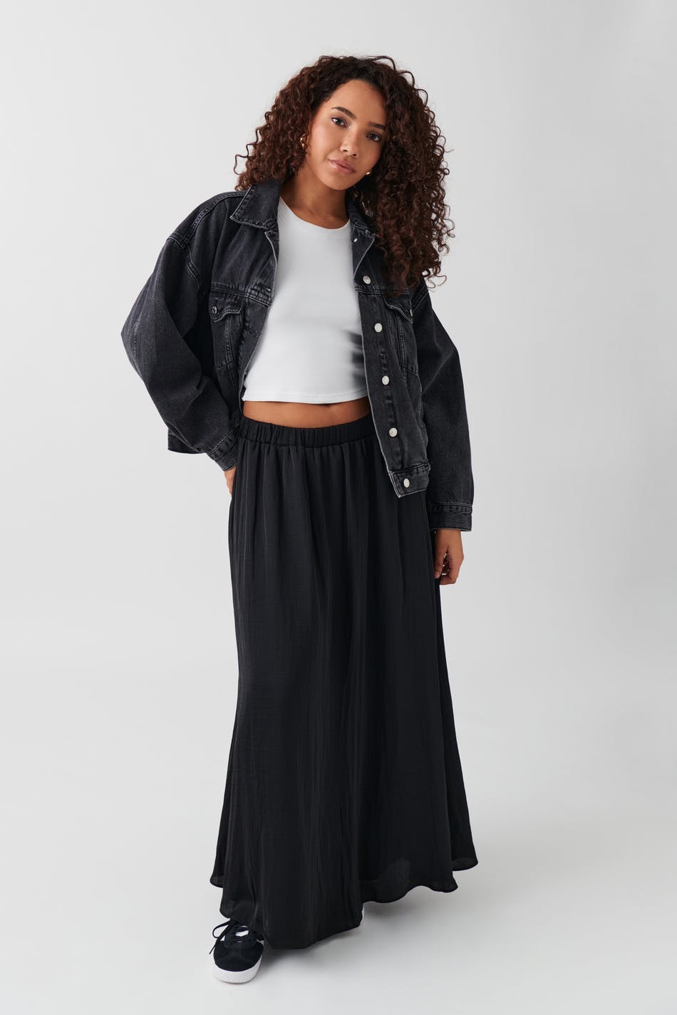 Wide maxi skirt - Crème