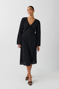 Midi wrap dress - Noir