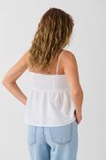 linen blend singlet - Blanc